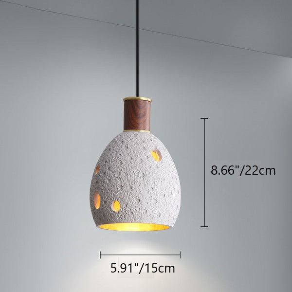 Moderne nordische Pendelleuchte mit Wabenstein-, Kupfer- und Kuppeldesign, rund, 1-flammig, für das Wohnzimmer 