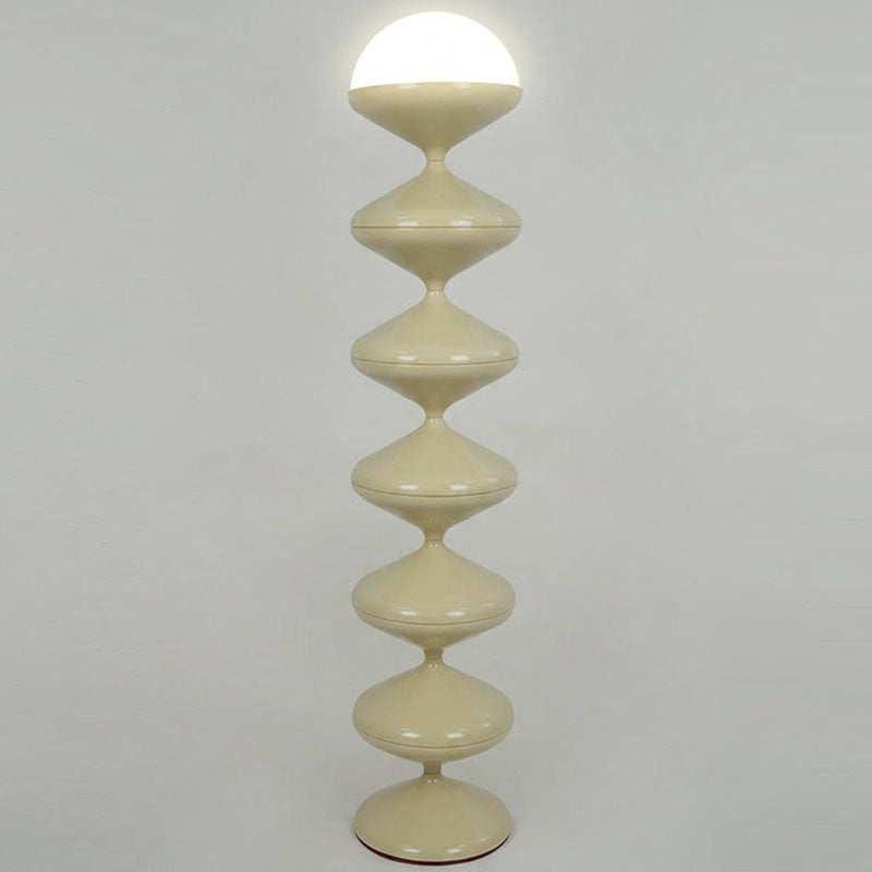 Zeitgenössische skandinavische Eisen-Acryl-Creme-Runde 1-Licht Stehlampe für das Schlafzimmer 