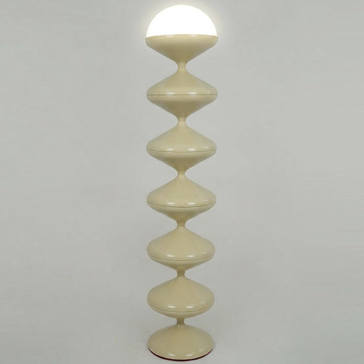 Zeitgenössische skandinavische Eisen-Acryl-Creme-Runde 1-Licht Stehlampe für das Schlafzimmer 
