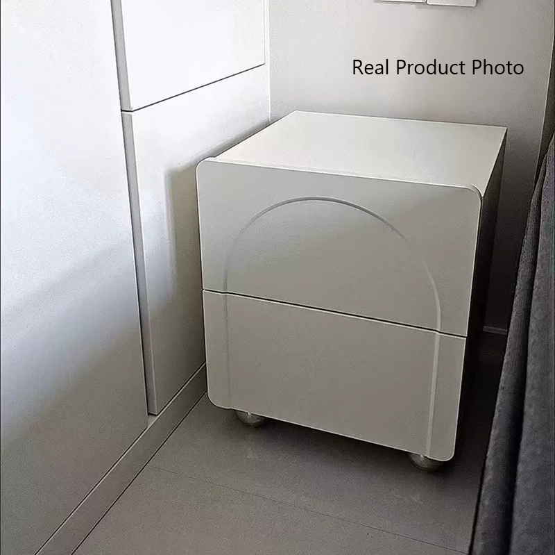 Table de chevet traditionnelle française en bois massif, métal et acier inoxydable, sphérique et rectangulaire, avec 2 tiroirs pour chambre à coucher 