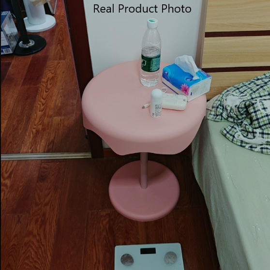 Mesa auxiliar contemporánea creativa redonda con forma de helado de PP plástico y acero al carbono para sala de estar 