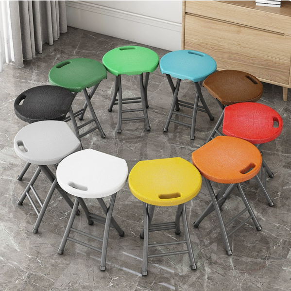 Silla Plegable Redonda de Hierro PP Minimalista Moderna en Forma de X para Sala de Estar 