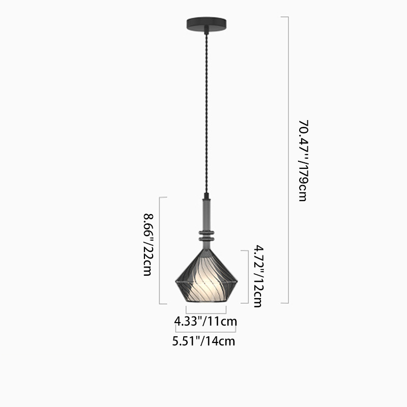 Traditionelle französische Kuppel Diamant Transparente Glas Eisen 1 - Licht Pendelleuchte für Esszimmer 