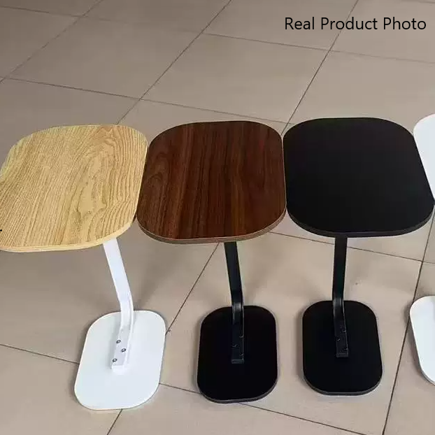 Modern Luxury Oval C MDF Iron End Table 1-Tier For Living Room