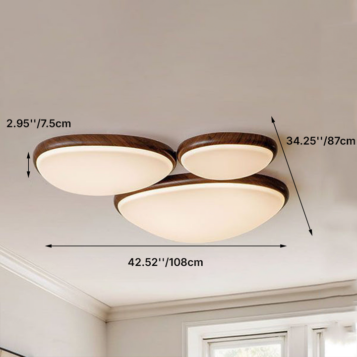 Traditional Vintage Oval Carbon Steel Acrylic Water Transfer LED Flush Mount Ceiling Light For Living Room