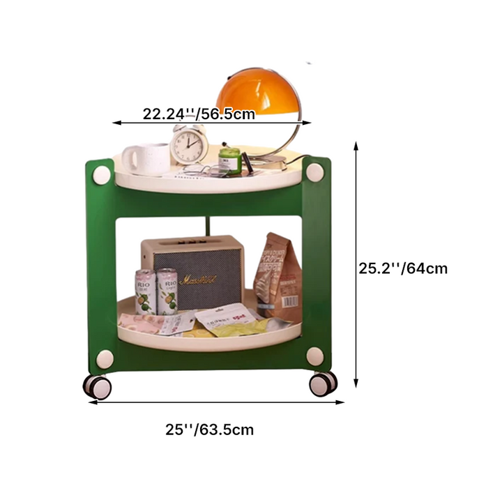 Table d'appoint ronde minimaliste moderne en acrylonitrile butadiène styrène à 2 niveaux, mobile pour salon 