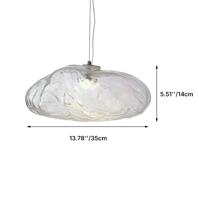 Modern Minimalist Shaped Glass 1-Light Cloud Suspension Pendant Light for Living Room