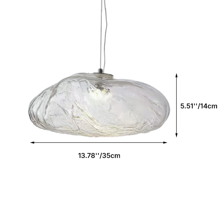 Modern Minimalist Shaped Glass 1-Light Cloud Suspension Pendant Light for Living Room