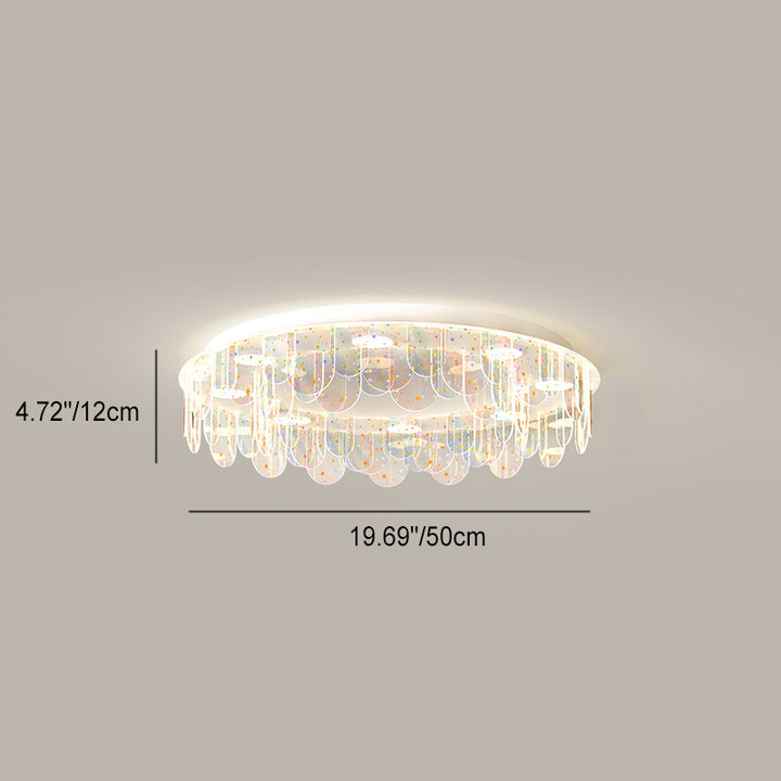 Zeitgenössische kreative Eisen Acryl Runde Wolke Stern Stück LED Unterputz Deckenleuchte für Wohnzimmer 