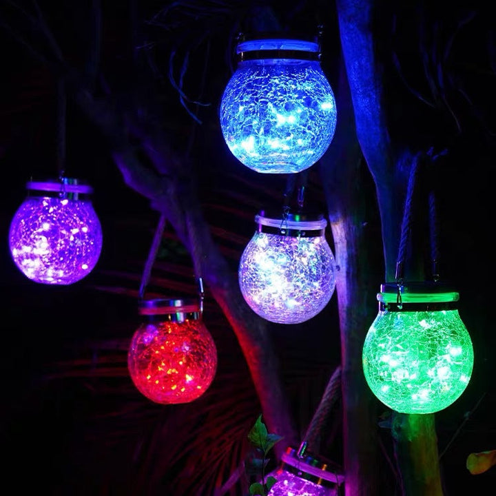 Rissiges Glasgefäß Wasserdichtes Solar-Kupferdraht-LED-Außen-Gartenlandschaftslicht 