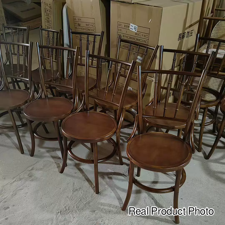 Chaise de salle à manger ronde contemporaine en bois de hêtre et rotin avec dossier et repose-pieds pour salle à manger 