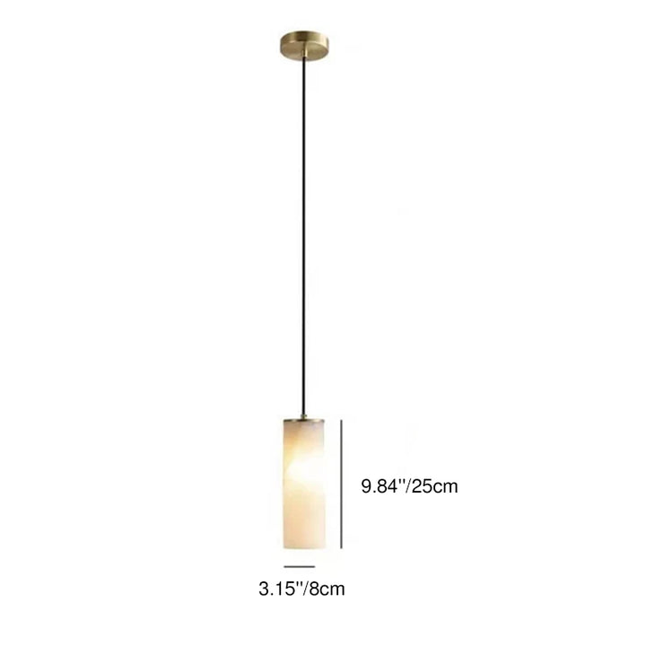 Moderne minimalistische Marmor-Pfeifenform 1-Licht weiße Pendelleuchte 