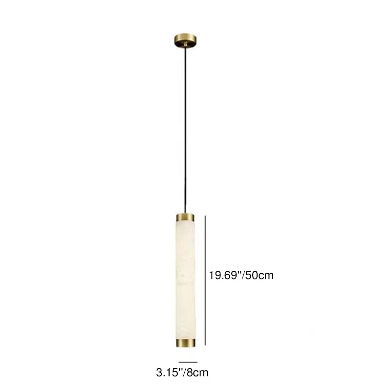 Moderne minimalistische Marmor-Pfeifenform 1-Licht weiße Pendelleuchte 