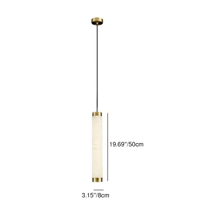 Moderne minimalistische Marmor-Pfeifenform 1-Licht weiße Pendelleuchte 