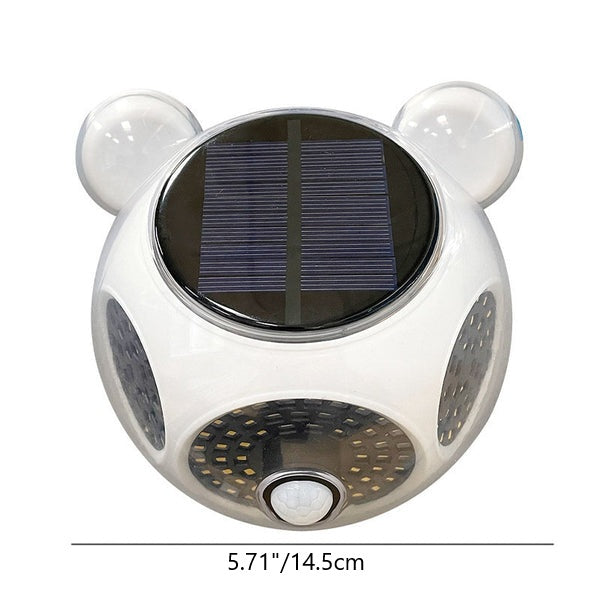 Aplique de pared LED redondo para exterior con sensor corporal solar de ABS, estilo minimalista moderno, para patio exterior 