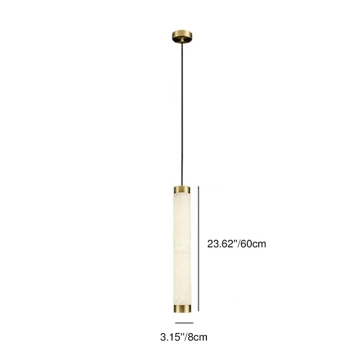 Moderne minimalistische Marmor-Pfeifenform 1-Licht weiße Pendelleuchte 
