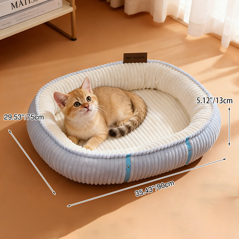 Modern Minimalist Oval Velvet PP Cotton Cat Bed For Living Room
