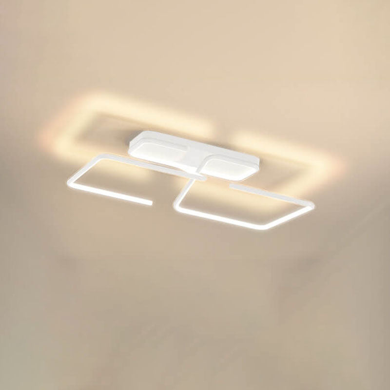 Moderne minimalistische Linien rechteckige Eisen-Acryl-LED-Deckenleuchte 