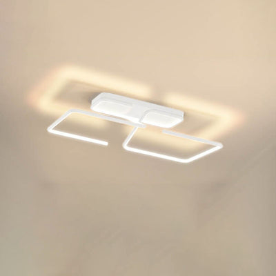 Modern Minimalist Lines Rectangular Iron Acrylic LED Flush Mount Ceiling Light