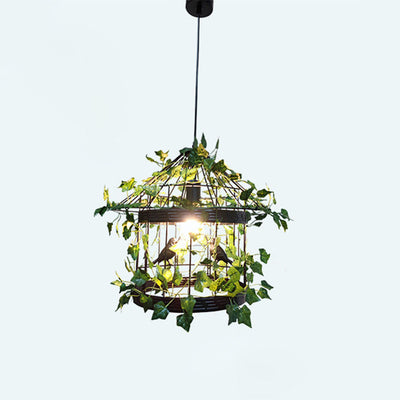 Retro Creative Plant Birdcage 1-Licht-Pendelleuchte 