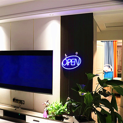Modern Art Deco Waterproof PS OPEN LED Outdoor Hanging Neon Wall Sconce Lamp For Dining Room
