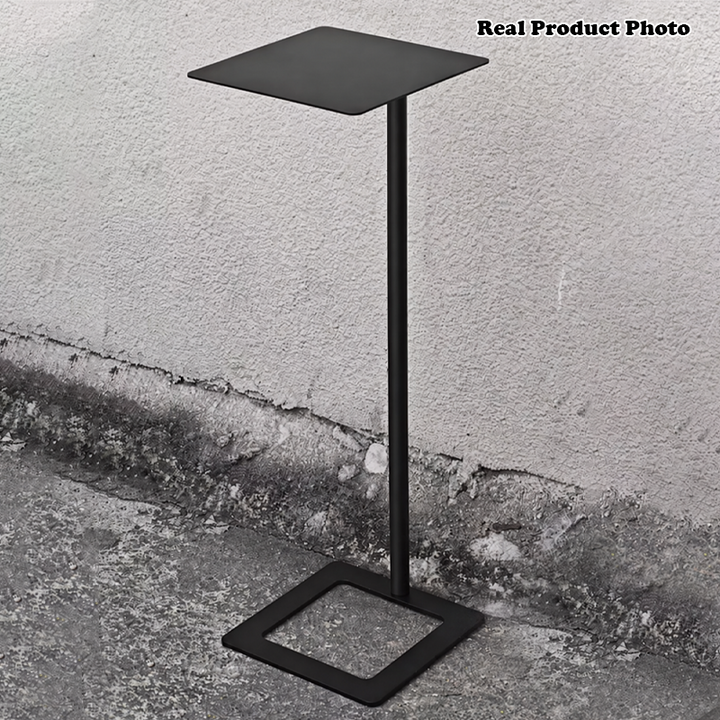 Modern Minimalist Iron Rounded-Square End Table 1-Tier For Living Room