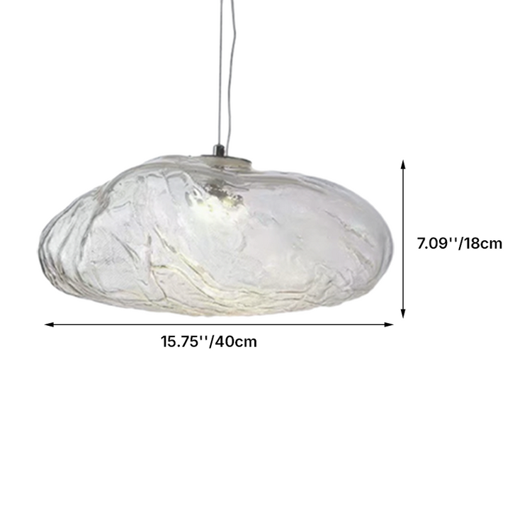 Modern Minimalist Shaped Glass 1-Light Cloud Suspension Pendant Light for Living Room