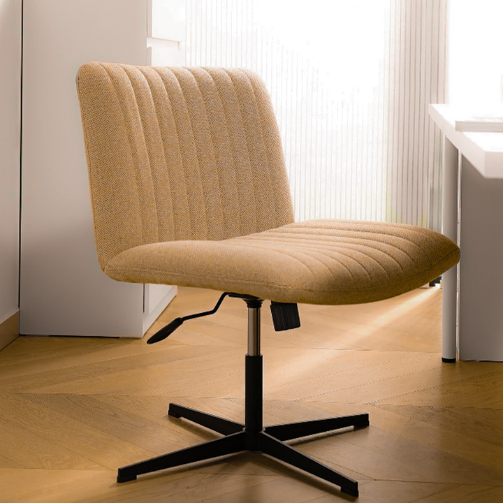 Modern Minimalist Shell Square Linen Steel Plywood Desk Chair For Home Office
