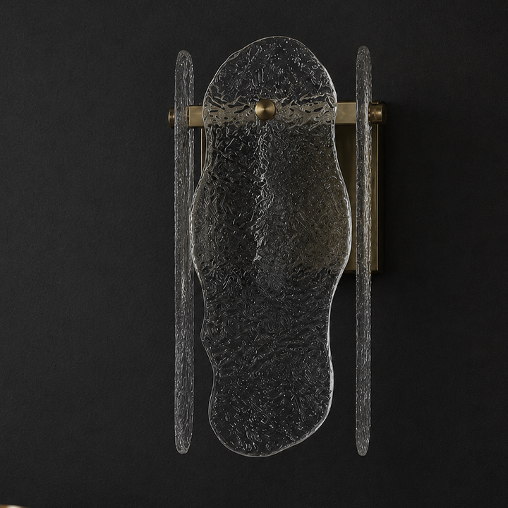 Moderne minimalistische Wasserwellen-Eisen-Glas-1-Licht-Wandleuchte für das Schlafzimmer 