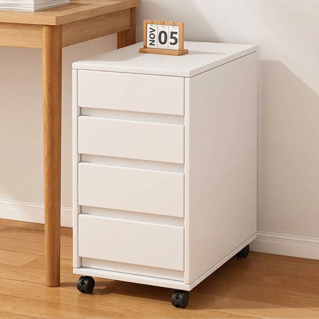 Cabinet de rangement rectangulaire à roulettes en MDF au style minimaliste moderne avec 4 à 5 tiroirs pour chambre et bureau 