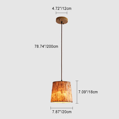 Traditioneller japanischer Harz-Eisen-Kupfer-Haus-Zylinder 1/3 Licht Insel-Licht-Kronleuchter für Esszimmer 