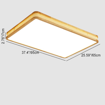 Luz de techo empotrada LED de madera acrílica cuadrada minimalista moderna para dormitorio 