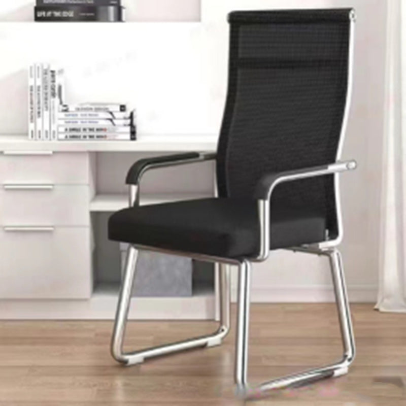 Moderne Einfachheit Mesh-Gewebe Leder Schwamm Latex Stahl Quadratischer Schreibtischstuhl Rückenlehne Armlehne Für Home Office 