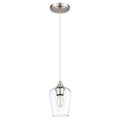 Vintage Industrial Clear Glass Bell-shaped 1-Light Pendant Light