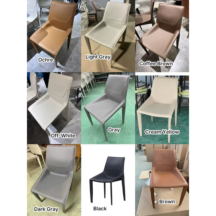 Moderner minimalistischer Sattel Leder &amp; Kohlenstoffstahl gebogener quadratischer Esszimmerstuhl für Esszimmer &amp; Wohnzimmer 
