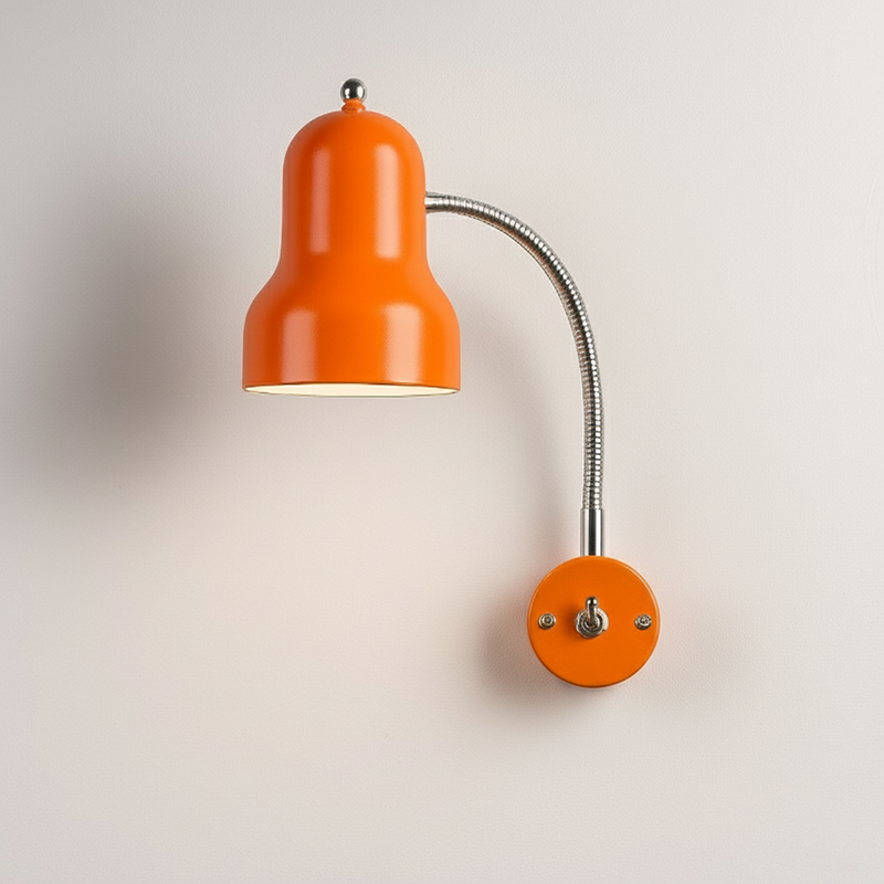 Contemporary Nordic Iron Trumpet-Shaped Round 1-Light Wall Sconce Lamp For Bedroom &amp; Living Room