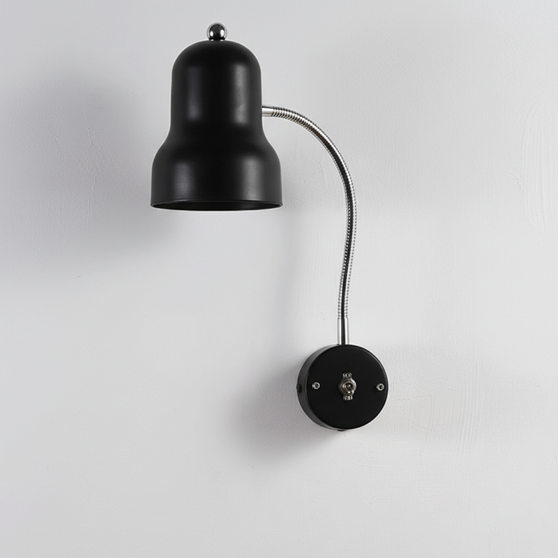 Contemporary Nordic Iron Trumpet-Shaped Round 1-Light Wall Sconce Lamp For Bedroom &amp; Living Room
