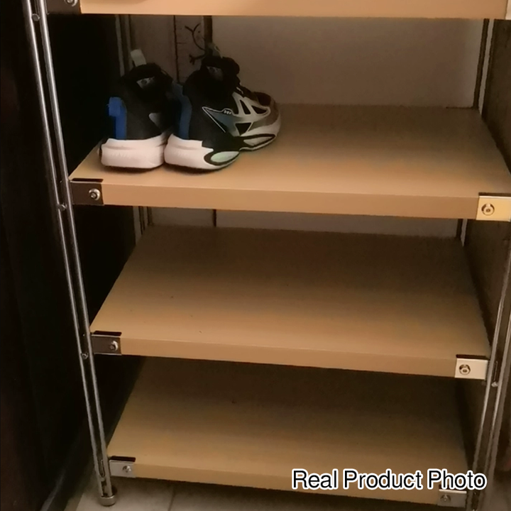 Modern Minimalist Heavy Duty Shoe Storage Rack - Multi-Tier Thickened Particle Board Shelves MDF Side Pegboard Shoe Storage For Hallway &amp; Entryway