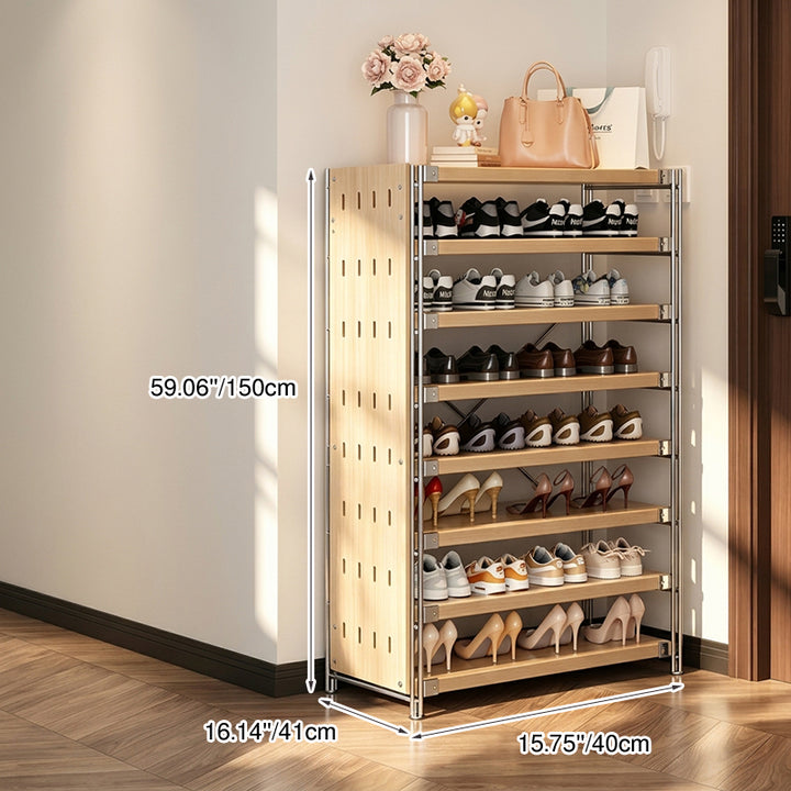 Moisture-Proof Shoe Storage Rack -Thickened Particleboard X-Brace Reinforced Steel Heavy Duty Tall Shoe Shelf For Hallway &amp; Entryway