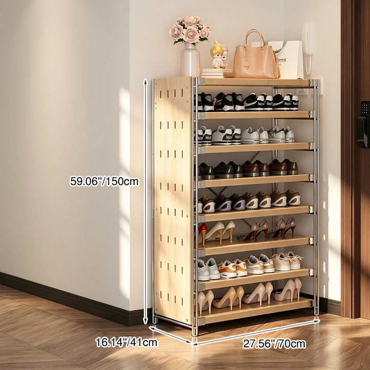 Moisture-Proof Shoe Storage Rack -Thickened Particleboard X-Brace Reinforced Steel Heavy Duty Tall Shoe Shelf For Hallway &amp; Entryway