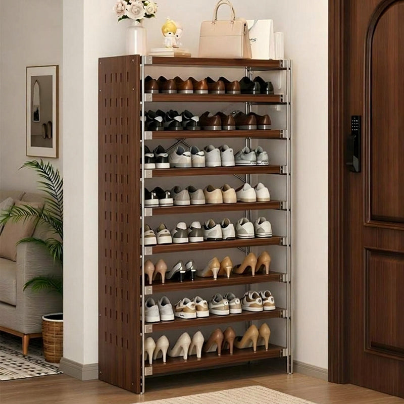 Moisture-Proof Shoe Storage Rack -Thickened Particleboard X-Brace Reinforced Steel Heavy Duty Tall Shoe Shelf For Hallway &amp; Entryway