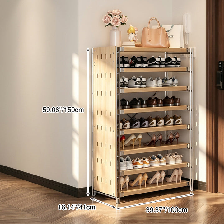 Moisture-Proof Shoe Storage Rack -Thickened Particleboard X-Brace Reinforced Steel Heavy Duty Tall Shoe Shelf For Hallway &amp; Entryway