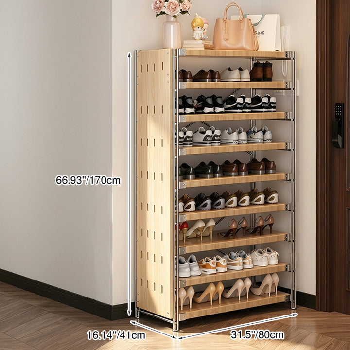Moisture-Proof Shoe Storage Rack -Thickened Particleboard X-Brace Reinforced Steel Heavy Duty Tall Shoe Shelf For Hallway &amp; Entryway