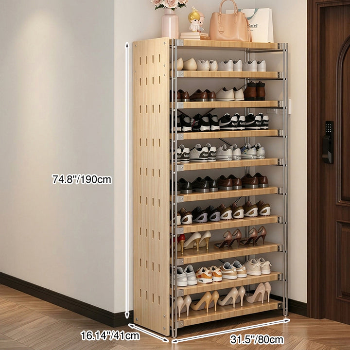 Moisture-Proof Shoe Storage Rack -Thickened Particleboard X-Brace Reinforced Steel Heavy Duty Tall Shoe Shelf For Hallway &amp; Entryway