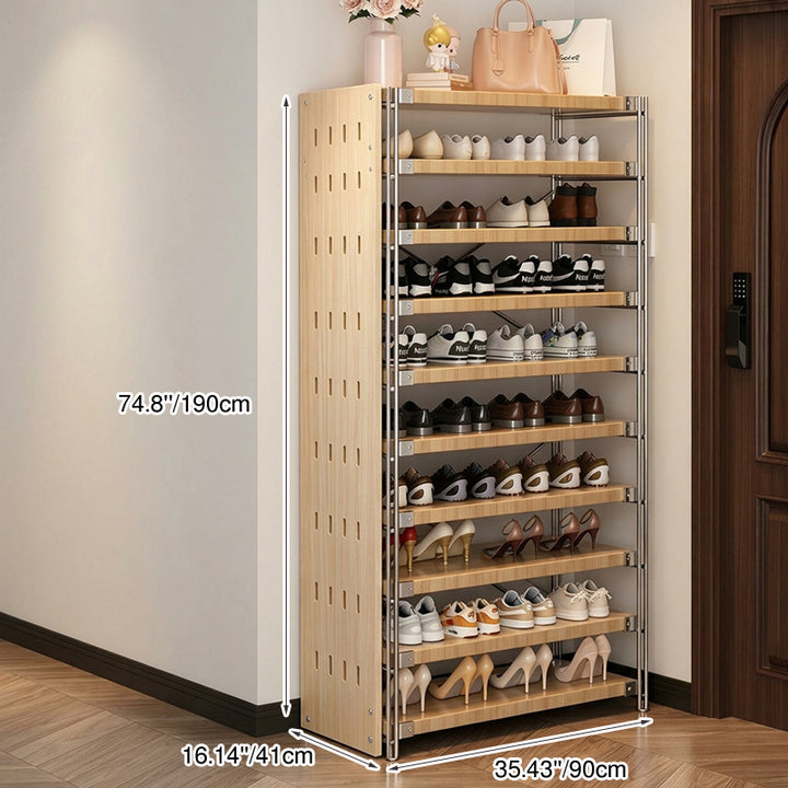 Moisture-Proof Shoe Storage Rack -Thickened Particleboard X-Brace Reinforced Steel Heavy Duty Tall Shoe Shelf For Hallway &amp; Entryway