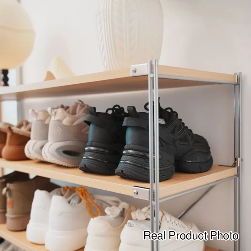 Moisture-Proof Shoe Storage Rack -Thickened Particleboard X-Brace Reinforced Steel Heavy Duty Tall Shoe Shelf For Hallway &amp; Entryway