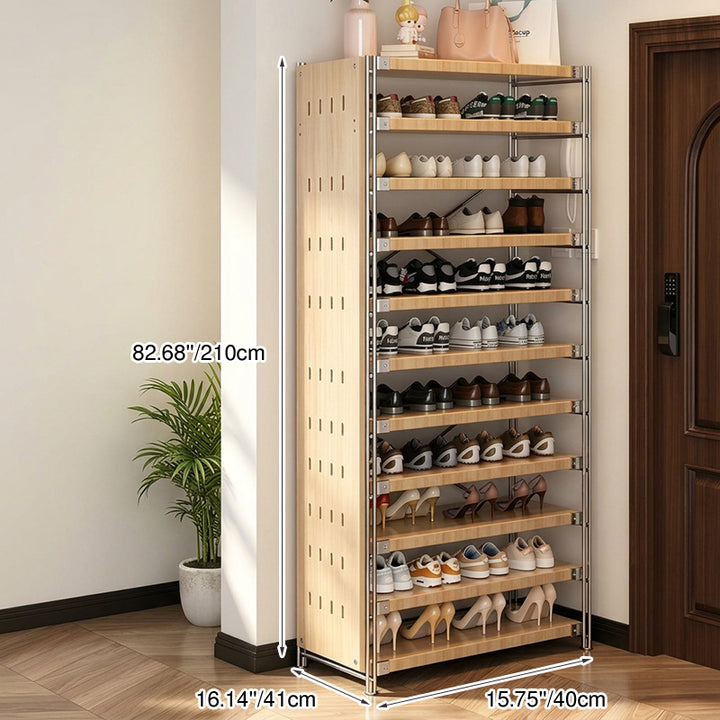 Moisture-Proof Shoe Storage Rack -Thickened Particleboard X-Brace Reinforced Steel Heavy Duty Tall Shoe Shelf For Hallway &amp; Entryway