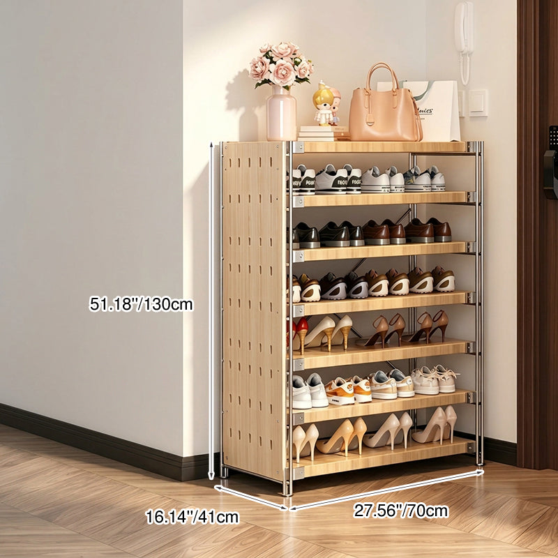 Moisture-Proof Shoe Storage Rack -Thickened Particleboard X-Brace Reinforced Steel Heavy Duty Tall Shoe Shelf For Hallway &amp; Entryway