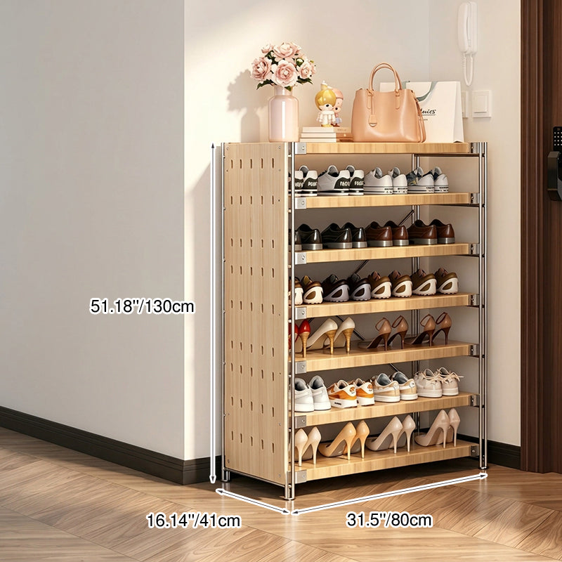 Moisture-Proof Shoe Storage Rack -Thickened Particleboard X-Brace Reinforced Steel Heavy Duty Tall Shoe Shelf For Hallway &amp; Entryway