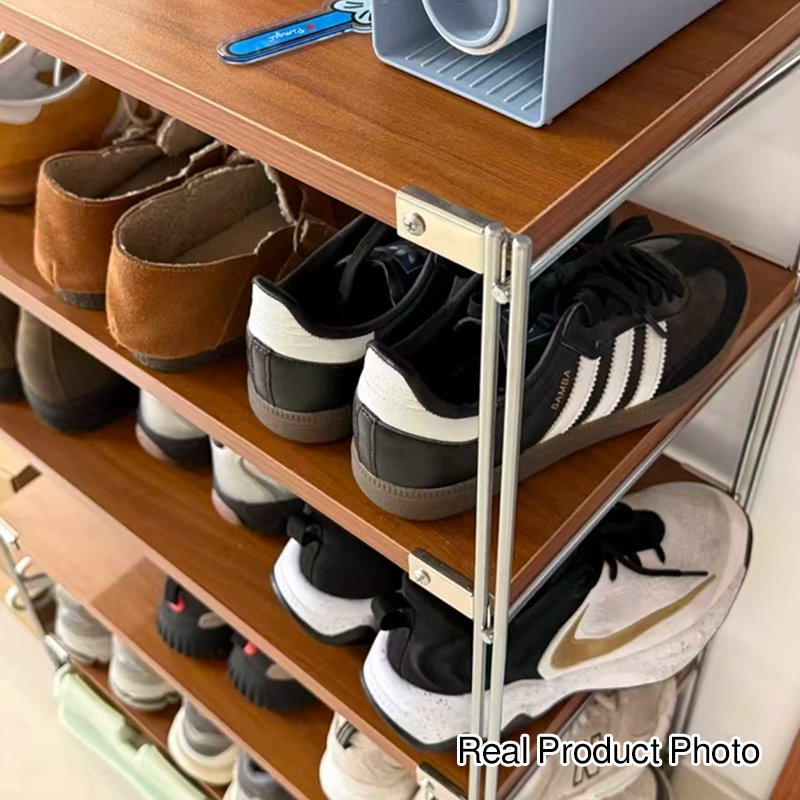 Moisture-Proof Shoe Storage Rack -Thickened Particleboard X-Brace Reinforced Steel Heavy Duty Tall Shoe Shelf For Hallway &amp; Entryway